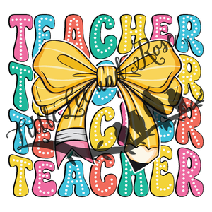 Teacher Bow Instant Transfer