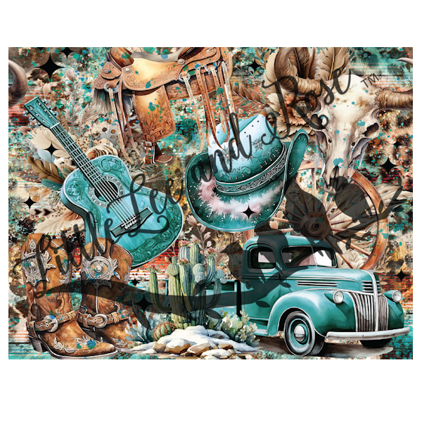 
            
                Load image into Gallery viewer, Teal &amp;amp; Rustic Full Sheet 8.5x11 Instant Transfer
            
        