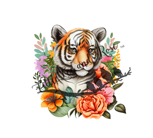 Tiger And Flowers Clear Waterslide