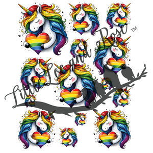 Unicorn Hugs Instant Transfer Sheet