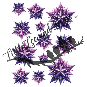 Violet Stars Instant Transfer Sheet