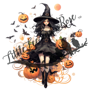 Witchy Pumpkin Girl Sublimation Print