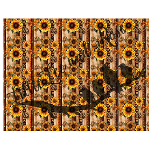 Woodgrain Sunflower Full Sheet 8.5x11 - Instant Transfer