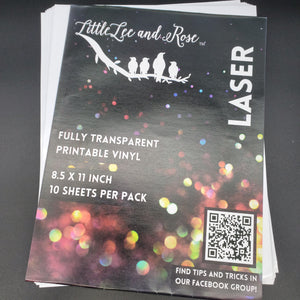 LittleLee and Rose Fully Transparent Laser Printable Vinyl