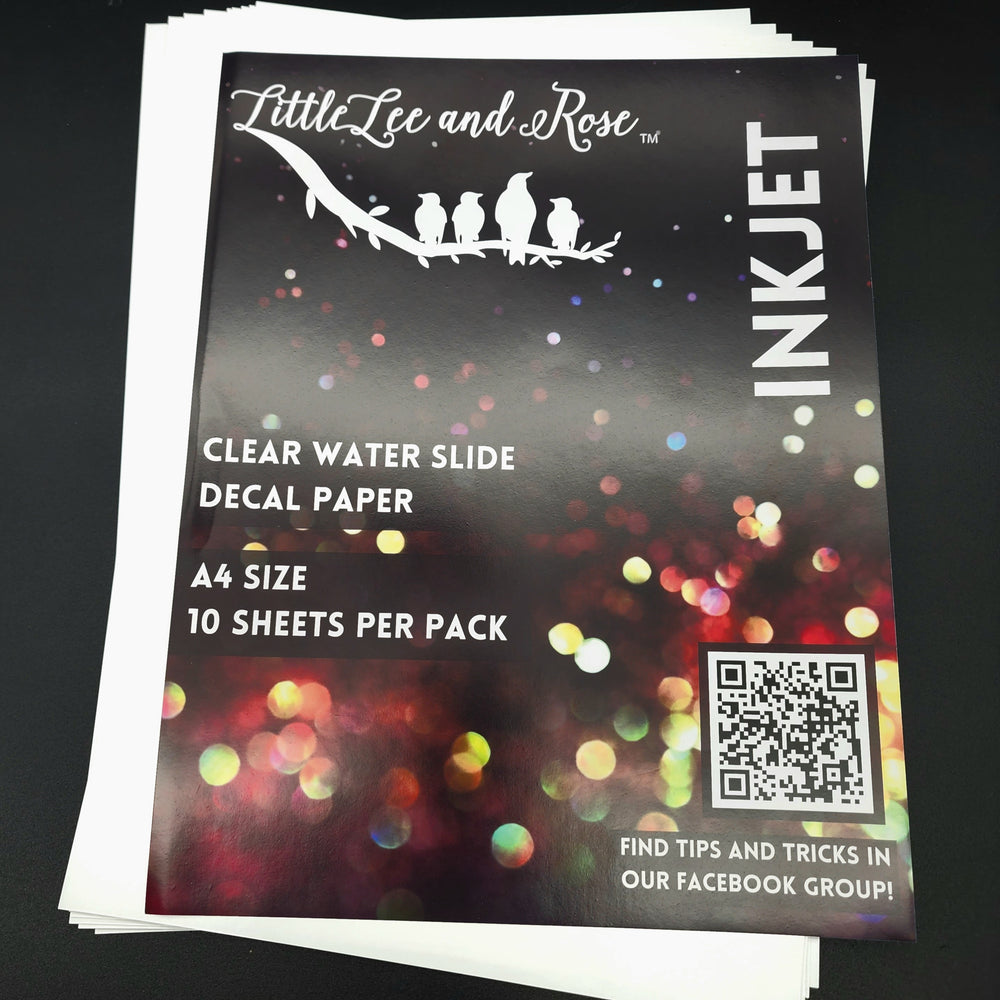 
            
                Load image into Gallery viewer, LittleLee and Rose Clear Inkjet Waterslide Paper
            
        