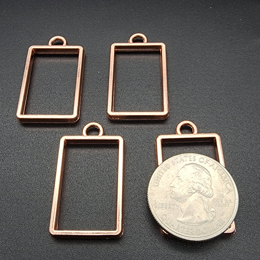 Charms - Rose Gold Small Rectangle