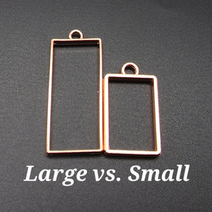 Rose Gold Small Rectangle Charms