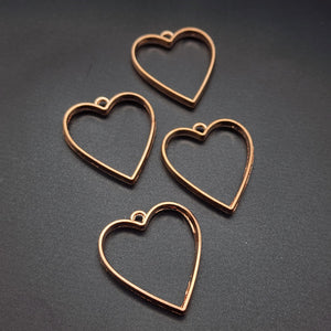 Rose Gold Heart Charms