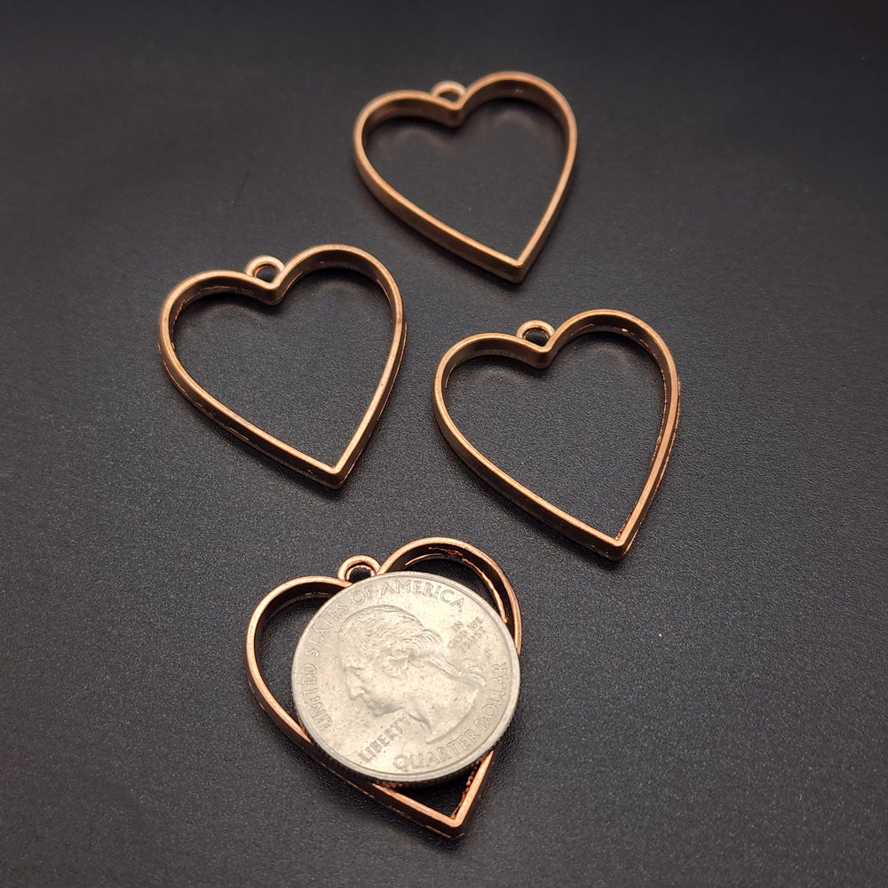 Rose Gold Heart Charms