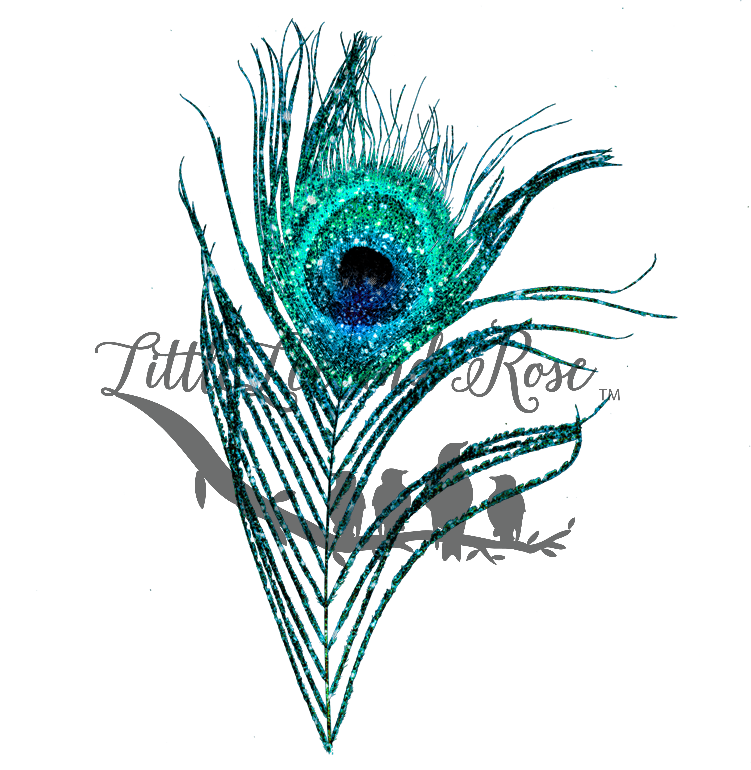 Aqua Peacock Feather clear waterslide