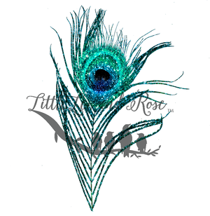
            
                Load image into Gallery viewer, Aqua Peacock Feather clear waterslide
            
        