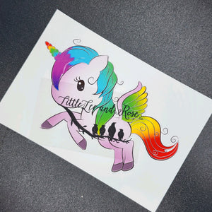
            
                Load image into Gallery viewer, Cartoon Rainbow Unicorn Clear Waterslide
            
        