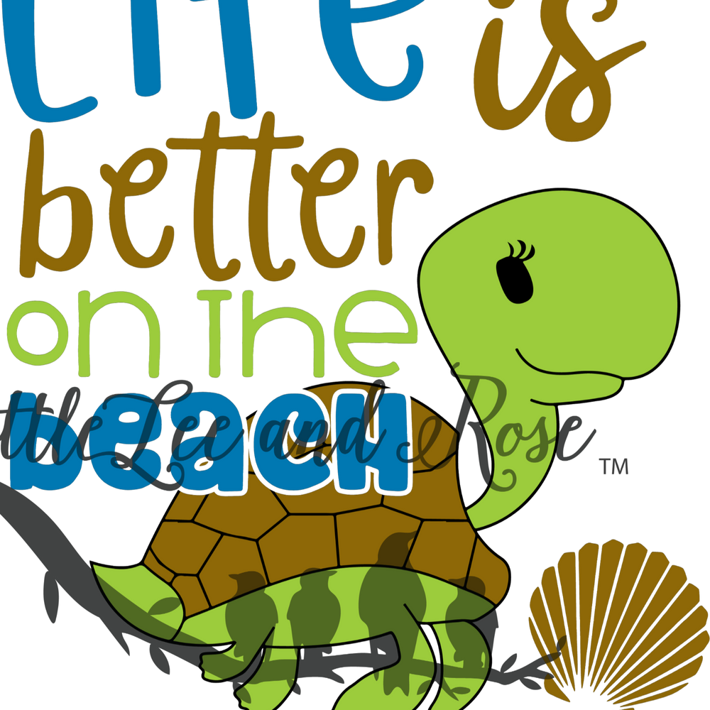
            
                Load image into Gallery viewer, Life is Better on the Beach Turtle Clear Waterslide
            
        