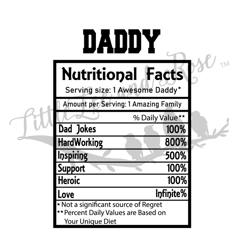 
            
                Load image into Gallery viewer, Daddy Nutritional Facts List Clear Waterslide
            
        