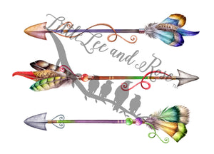 
            
                Load image into Gallery viewer, Feather Arrow Trio Clear Waterslide
            
        