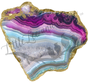 
            
                Load image into Gallery viewer, Gold Gilded Amethyst Geode Clear Waterslide
            
        