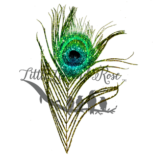 
            
                Load image into Gallery viewer, Green Peacock Feather clear waterslide
            
        