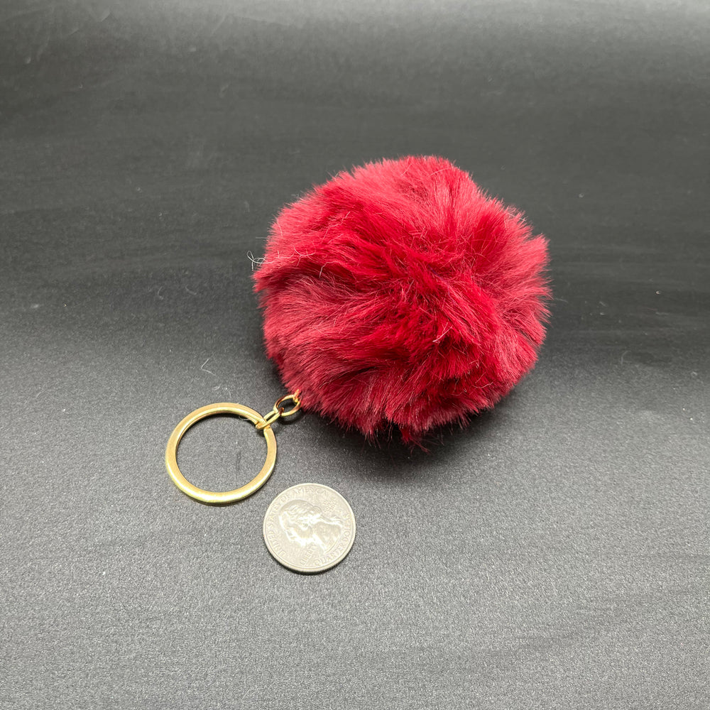 
            
                Load image into Gallery viewer, Round Dark Red Keychain Puff
            
        