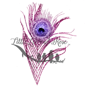 Lavender Peacock Feather clear waterslide