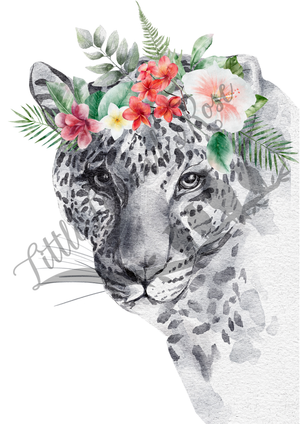 
            
                Load image into Gallery viewer, Leopard with Headdress Clear Waterslide
            
        