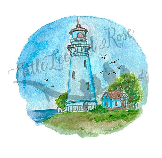 Painted Lighthouse Clear Waterslide