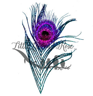 Purple Color Peacock Feather clear waterslide