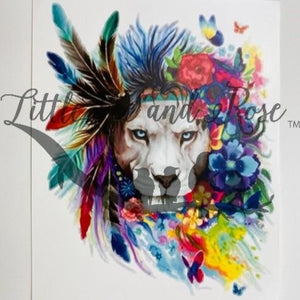 
            
                Load image into Gallery viewer, Water Color Lion Motif Clear Waterslide
            
        