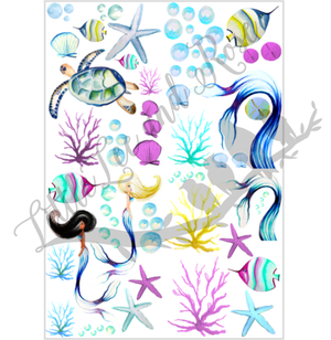 
            
                Load image into Gallery viewer, Watercolor Ocean Full Sheet Clear Waterslide
            
        
