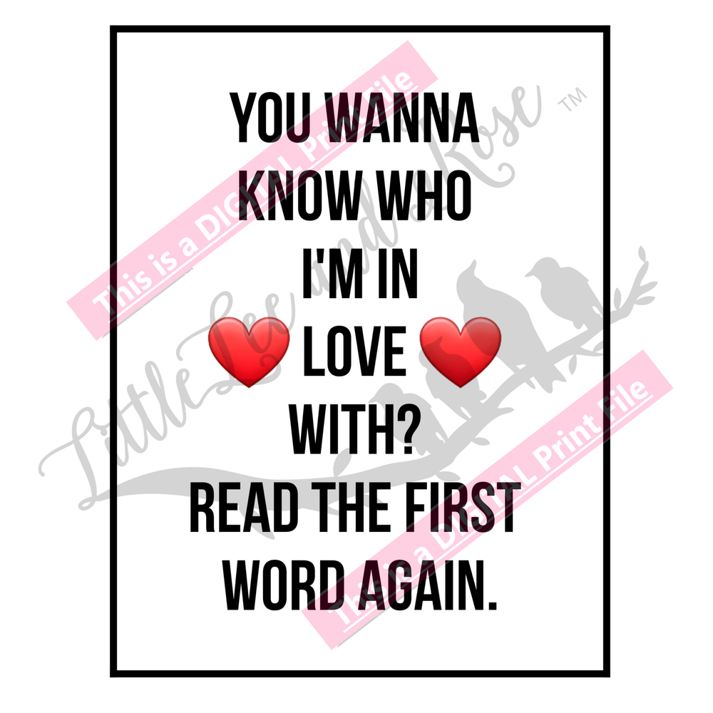 *You - Red Hearts Digital PRINT File
