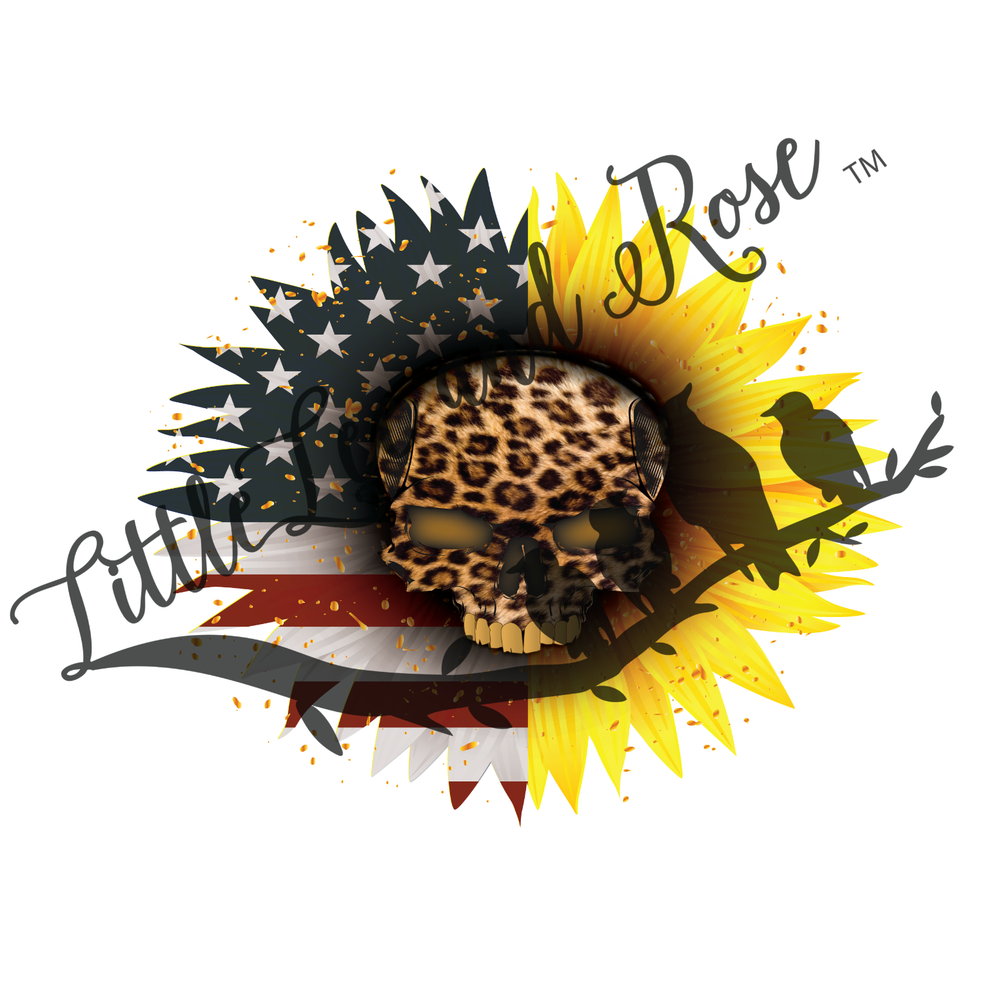 
            
                Load image into Gallery viewer, American Sunflower Skull Clear Waterslide
            
        