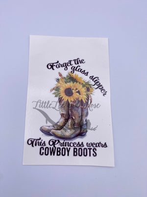 Cowboy boots clear waterslide