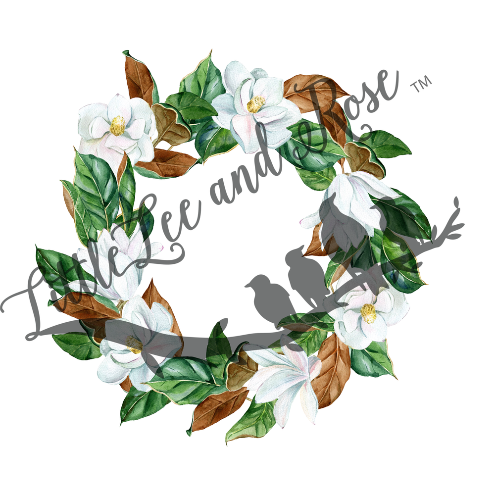 
            
                Load image into Gallery viewer, Magnolia Wreath Clear Waterslide
            
        