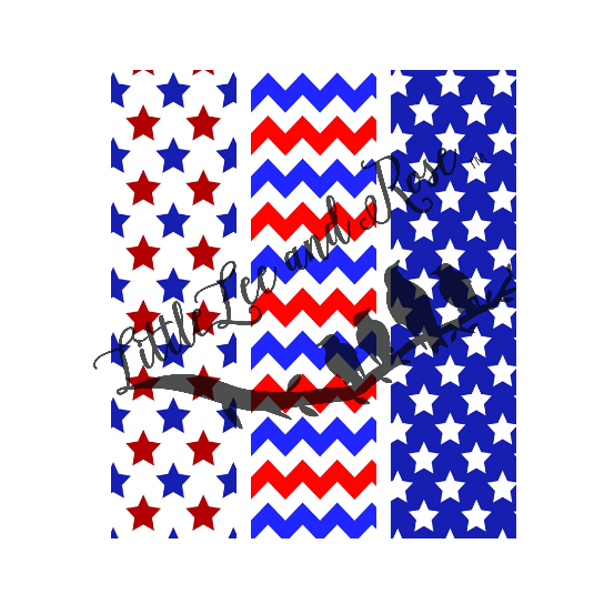 Stars And Stripes Pen Wrap Clear Waterslide