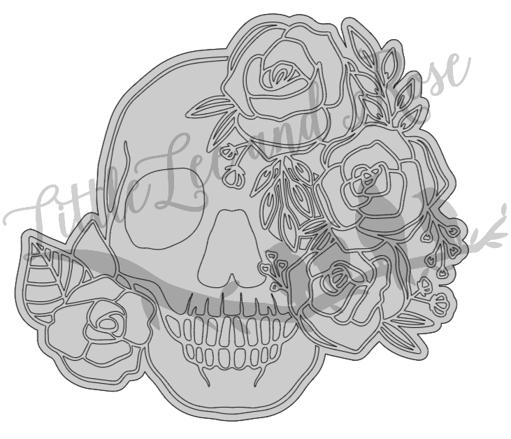 
            
                Load image into Gallery viewer, *Skull with Roses Digital File
            
        