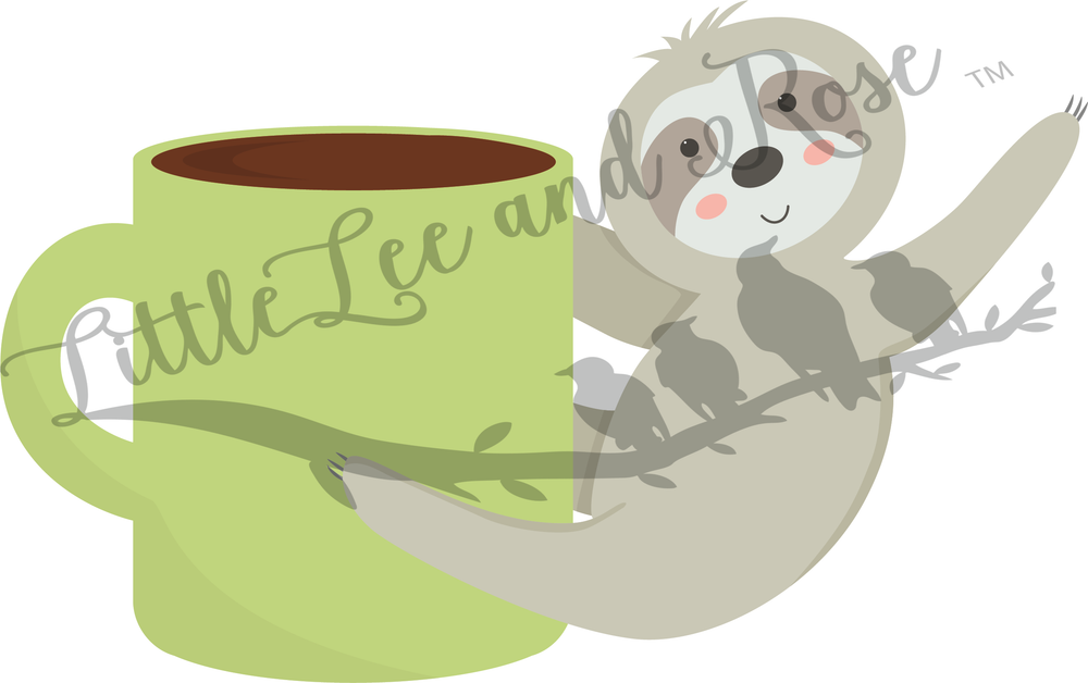 Sloth on a Mug Clear Waterslide