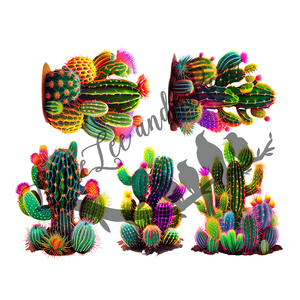 
            
                Load image into Gallery viewer, Vibrant Cactus Half Sheet Clear Waterslides
            
        