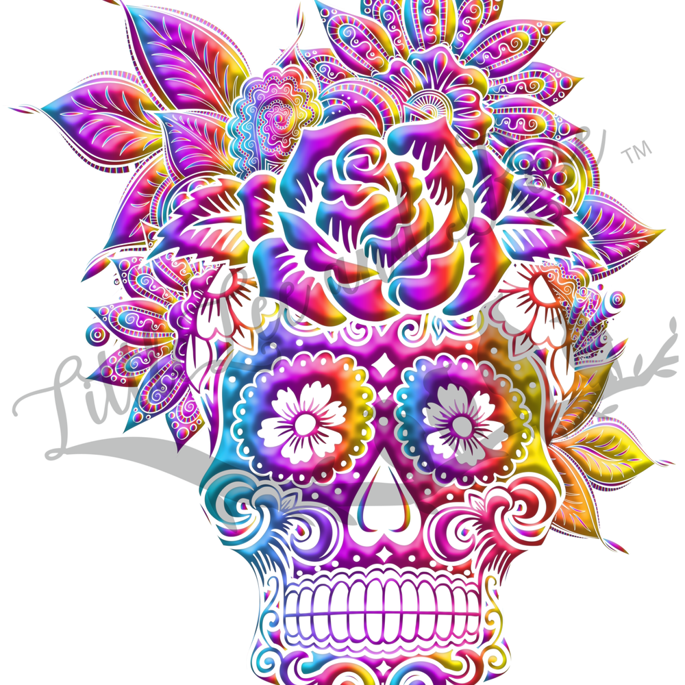 
            
                Load image into Gallery viewer, Vibrant Skull Clear Waterslide
            
        