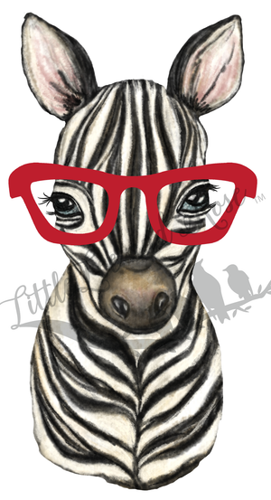 
            
                Load image into Gallery viewer, Zebra With Glasses Clear Waterslide
            
        